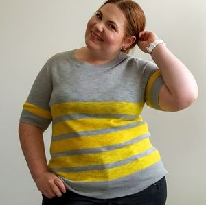 J.CREW Striped Crewneck Short Sleeve Sweater XL